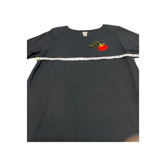 Vintage Karla Marie Dress XL Black Maxi Fall Pumpkin Scarecrow Velvet Applique - Picture 6 of 8